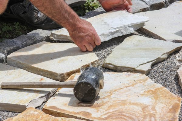 Stone Sidewalk Installation in Grove City
